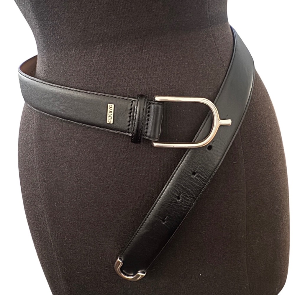Ariat Women Black Leather Spur Buckle Belt "Courage is trusting your horse sz30